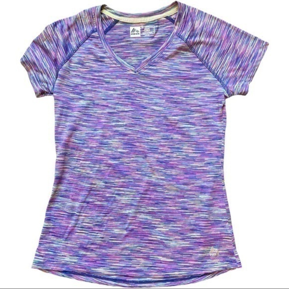 RBX size medium short sleeve active wear top beautiful colors purple green